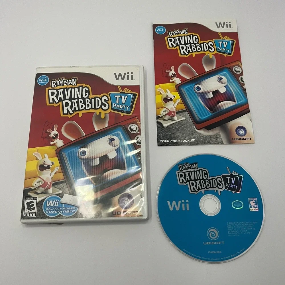 Rayman Raving Rabbids TV Party Nintendo Wii‎ Game Complete Video Game Ubisoft